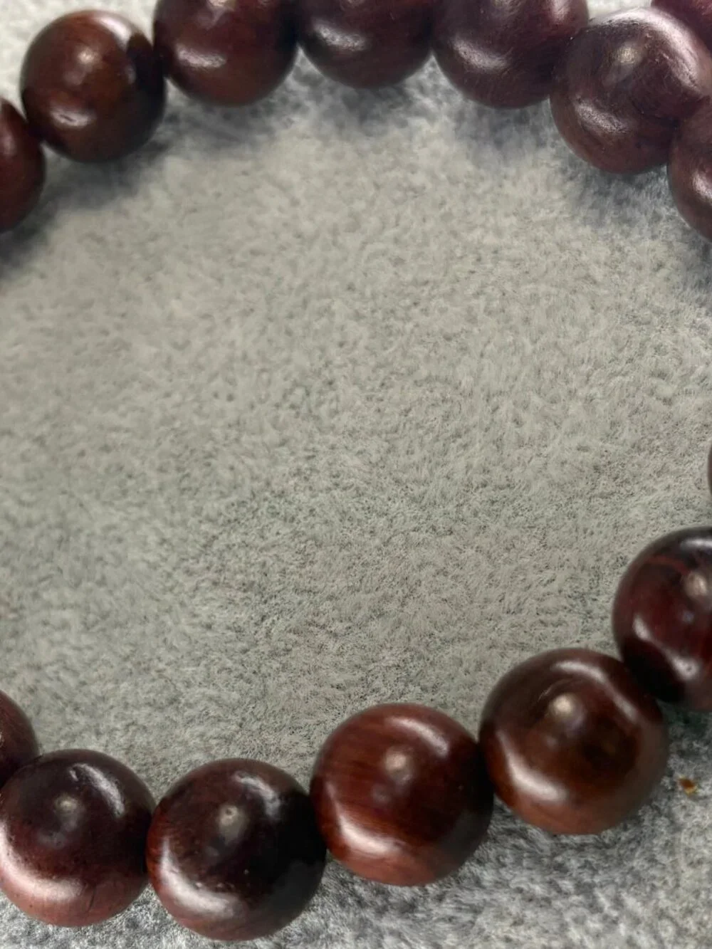 Natural Suanzhi Wood Bead Bracelet 10mmx19 Black Rosewood Meditation Mala 12.2g